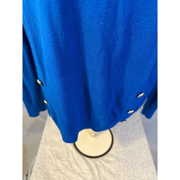 Talbots Soft Blue Sweater Nautical Button Accents Womens Medium M Cozy Fall - Picture 2 of 2